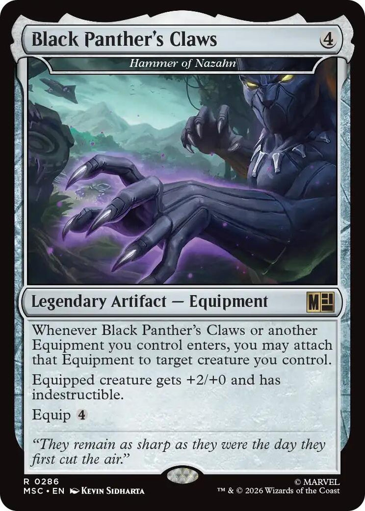 Image for Black Panther's Claws - Hammer of Nazahn (Surge Foil) (286) [Commander: Marvel Super Heroes] (MSC) - Magic: The Gathering