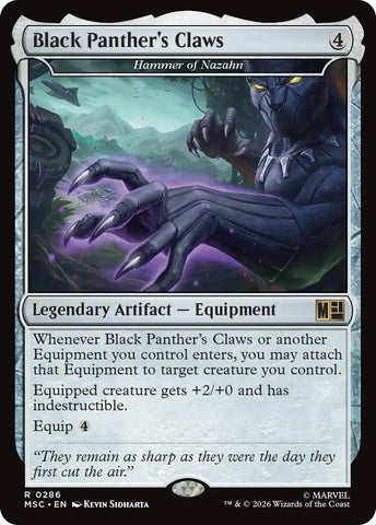 Image for Black Panther's Claws - Hammer of Nazahn (Surge Foil) (286) [Commander: Marvel Super Heroes] (MSC) - Magic: The Gathering