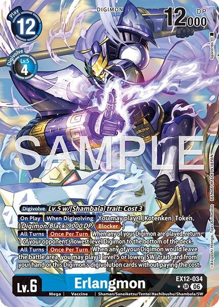 Image for Erlangmon (Alternate Art) (EX12-034 SR) [Digital World Shambala] (EX-12) - Digimon Card Game