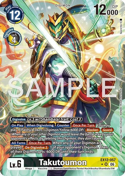 Image for Takutoumon (Alternate Art) (EX12-057 SR) [Digital World Shambala] (EX-12) - Digimon Card Game