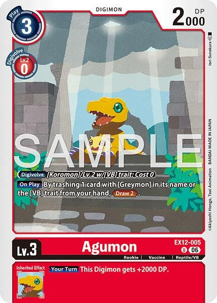 Image for Agumon (EX12-005 U) [Digital World Shambala] (EX-12) - Digimon Card Game