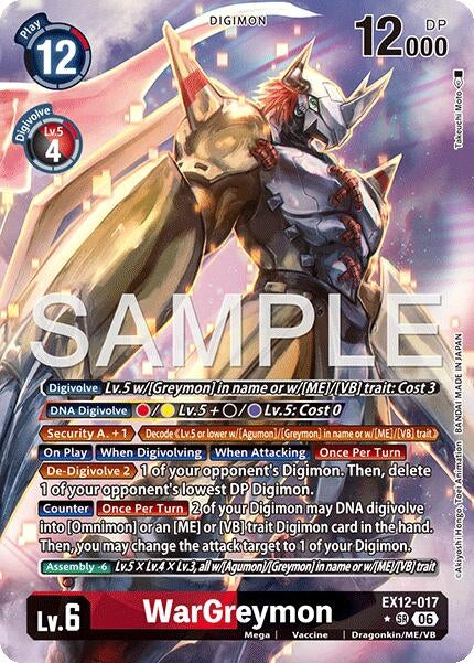 Image for WarGreymon (Alternate Art) (EX12-017 SR) [Digital World Shambala] (EX-12) - Digimon Card Game