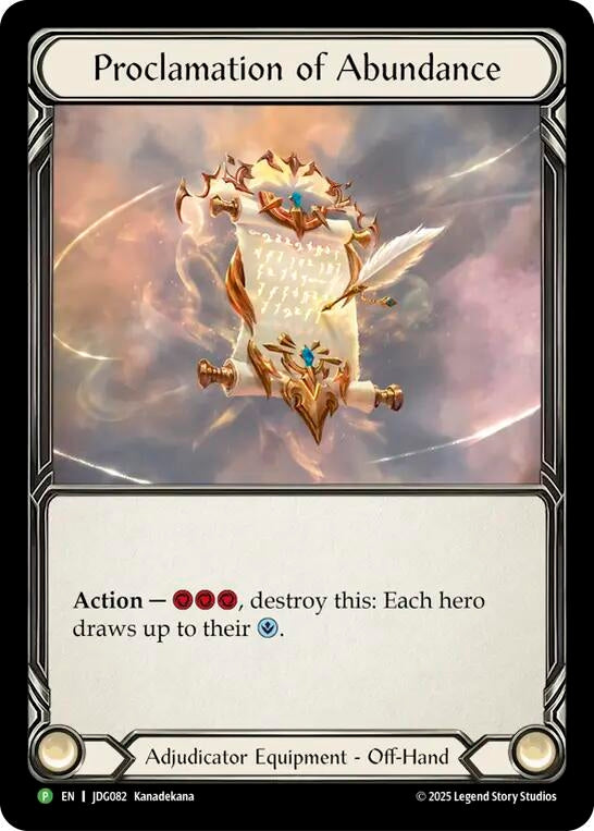 Image for Proclamation of Abundance - JDG082 (JDG010) [Flesh and Blood: Promo Cards] (PR) - Flesh and Blood TCG