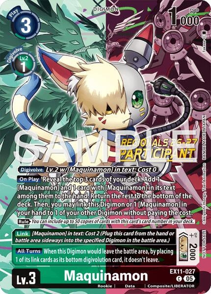 Image for Maquinamon (Regionals 26-27 Season 2 Participant) (EX11-027 C) [Dawn of Liberator] (EX-11) - Digimon Card Game