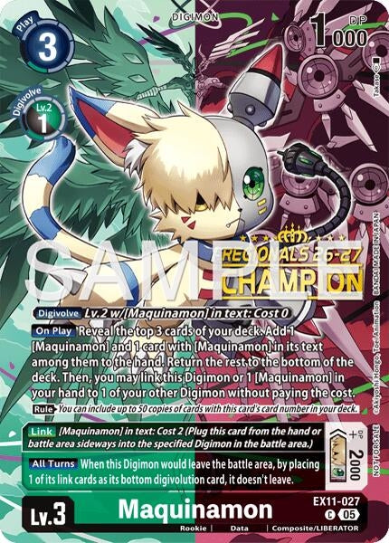 Image for Maquinamon (Regionals 26-27 Season 2 Champion) (EX11-027 C) [Dawn of Liberator] (EX-11) - Digimon Card Game