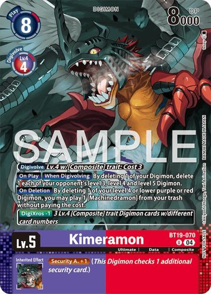 Image for Kimeramon - BT19-070 (Event Pack 10) (BT19-070 U) [Release Special Booster 2.0] (BT18-19) - Digimon Card Game