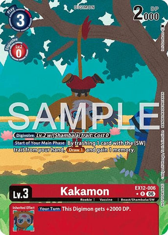 Image for Kakamon (Box Topper) (EX12-006 R) [Digital World Shambala] (EX-12) - Digimon Card Game