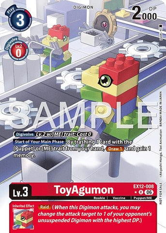 Image for ToyAgumon (Box Topper) (EX12-008 R) [Digital World Shambala] (EX-12) - Digimon Card Game