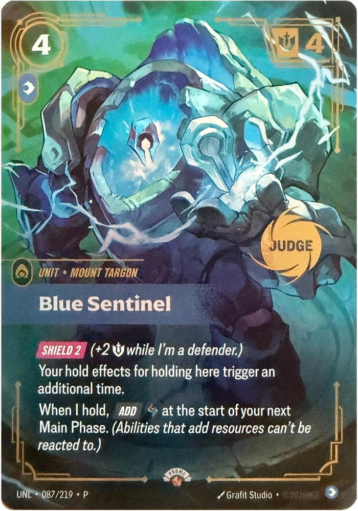 Image for Blue Sentinel (087/219) [Riftbound Judge Promotional Cards] (JDG) - Riftbound: League of Legends Trading Card Game