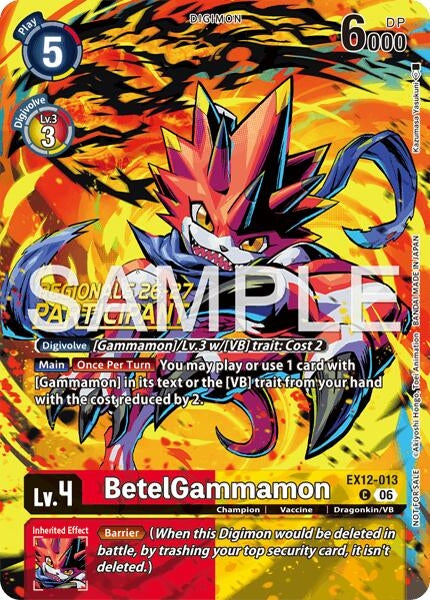 Image for BetelGammamon (Regionals 26-27 Season 2 Participant) (EX12-013 C) [Digital World Shambala] (EX-12) - Digimon Card Game