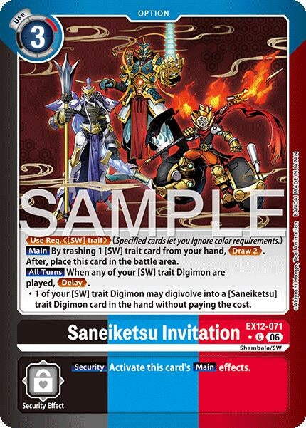 Image for Saneiketsu Invitation (Limited Foil) (EX12-071 C) [Digital World Shambala] (EX-12) - Digimon Card Game