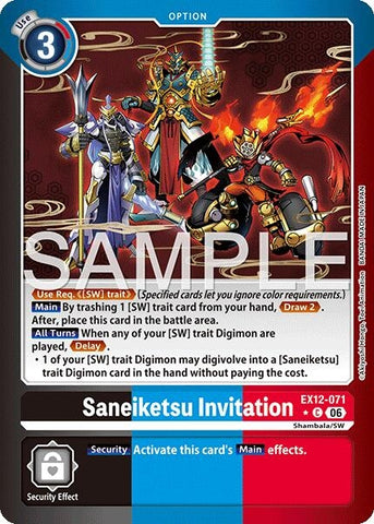 Image for Saneiketsu Invitation (Limited Foil) (EX12-071 C) [Digital World Shambala] (EX-12) - Digimon Card Game