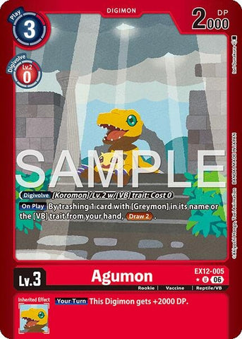 Image for Agumon (Limited Foil) (EX12-005 U) [Digital World Shambala] (EX-12) - Digimon Card Game