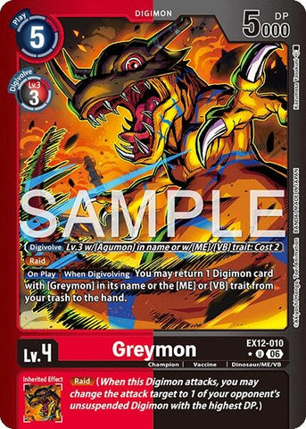 Image for Greymon (Limited Foil) (EX12-010 U) [Digital World Shambala] (EX-12) - Digimon Card Game