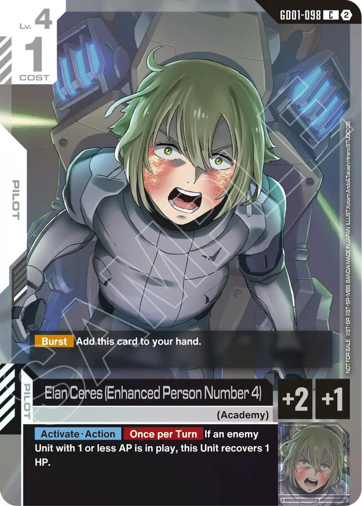 Image for Elan Ceres (Enhanced Person Number 4) (Store Tournament Participation Pack 05) (GD01-098) [Gundam Promotional Cards] (GCG-PR) - Gundam Card Game