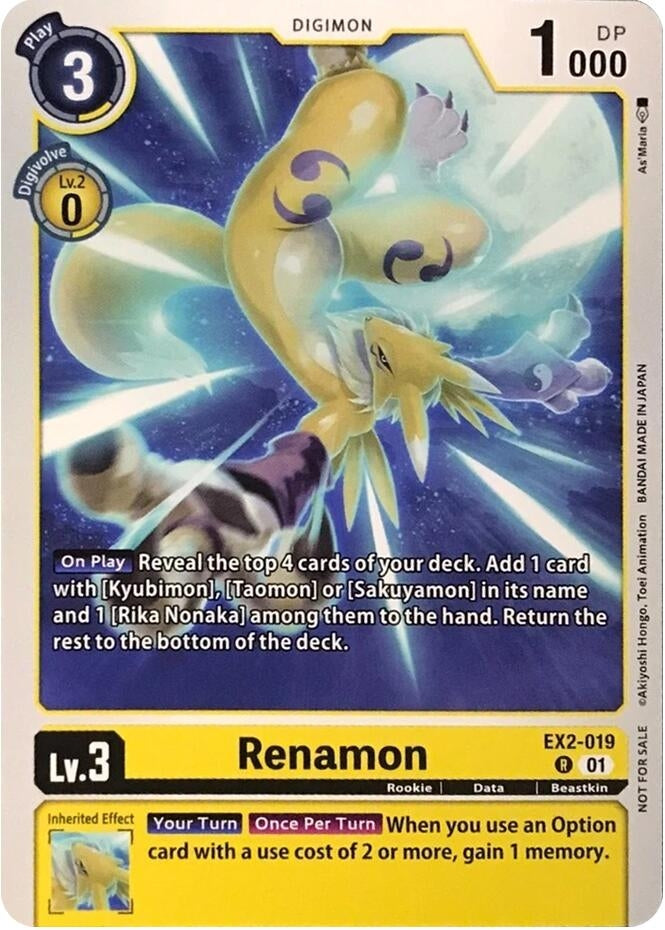 Image for Renamon (Demo Deck Exclusive) (EX2-019 R) [Digimon Demo Deck Exclusive Cards] (DEMO) - Digimon Card Game