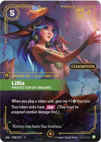 Image for Lillia - Protector of Dreams (Champion) (058/219) [Riftbound Organized Play Promotional Cards] (OPP) - Riftbound: League of Legends Trading Card Game