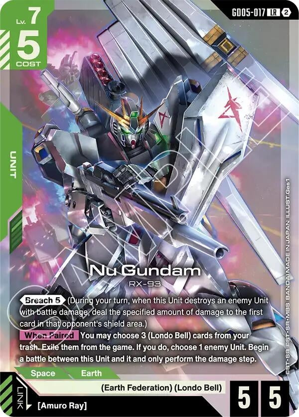 Image for Nu Gundam (GD05-017) (GD05-017) [Freedom Ascension] (GD05) - Gundam Card Game