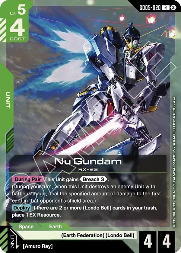 Image for Nu Gundam (GD05-020) (GD05-020) [Freedom Ascension] (GD05) - Gundam Card Game