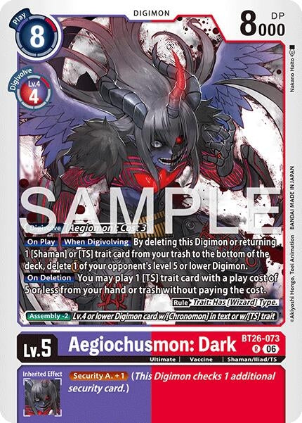 Image for Aegiochusmon: Dark (BT26-073 R) [Timeless Bonds] (BT-26) - Digimon Card Game