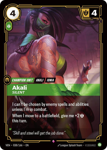 Image for Akali, Silent (038/166) [Vendetta] (VEN) - Riftbound: League of Legends Trading Card Game