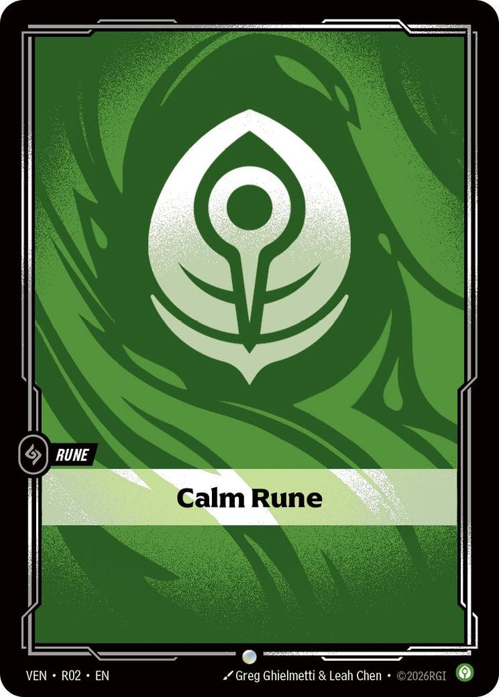Image for Calm Rune (R02) [Vendetta] (VEN) - Riftbound: League of Legends Trading Card Game