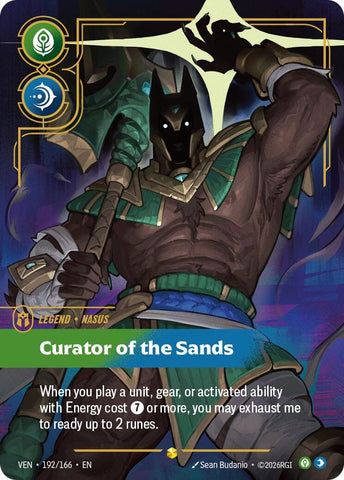 Image for Nasus - Curator of the Sands (Overnumbered) (192/166) [Vendetta] (VEN) - Riftbound: League of Legends Trading Card Game
