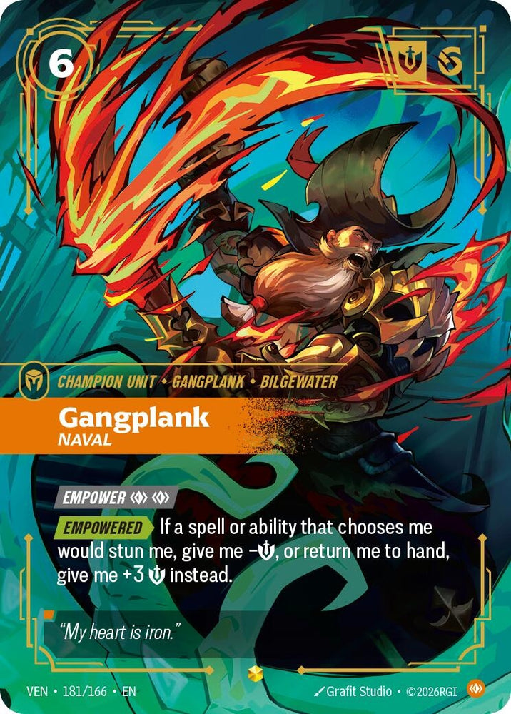Image for Gangplank, Naval (Overnumbered) (181/166) [Vendetta] (VEN) - Riftbound: League of Legends Trading Card Game