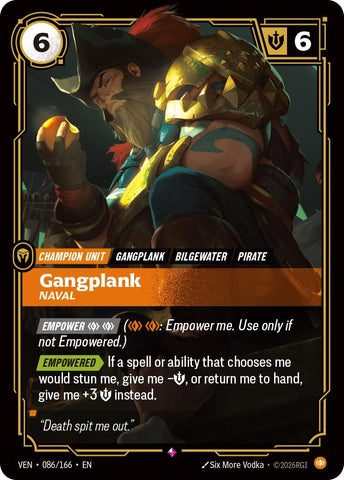 Image for Gangplank, Naval (086/166) [Vendetta] (VEN) - Riftbound: League of Legends Trading Card Game