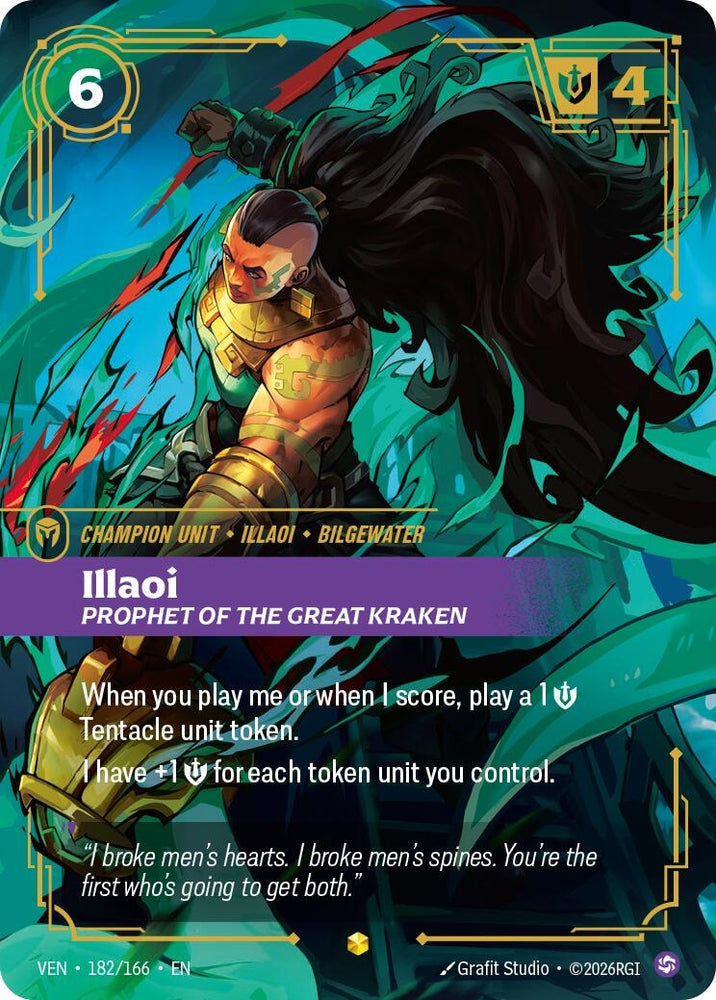 Image for Illaoi, Prophet of the Great Kraken (Overnumbered) (182/166) [Vendetta] (VEN) - Riftbound: League of Legends Trading Card Game