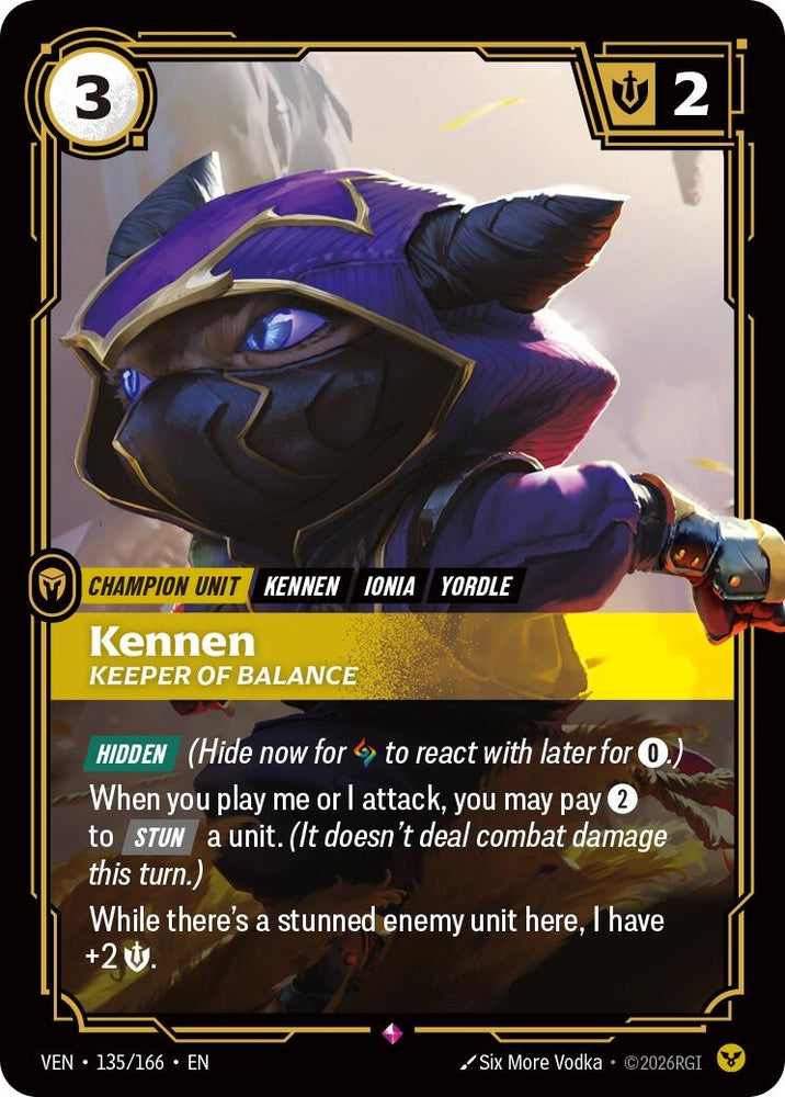 Image for Kennen, Keeper of Balance (135/166) [Vendetta] (VEN) - Riftbound: League of Legends Trading Card Game