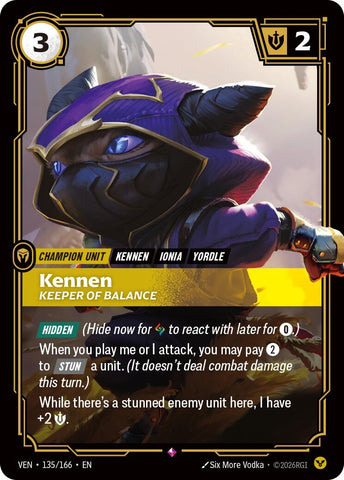 Image for Kennen, Keeper of Balance (135/166) [Vendetta] (VEN) - Riftbound: League of Legends Trading Card Game