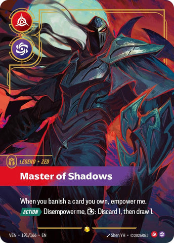 Image for Zed - Master of Shadows (Overnumbered) (191/166) [Vendetta] (VEN) - Riftbound: League of Legends Trading Card Game