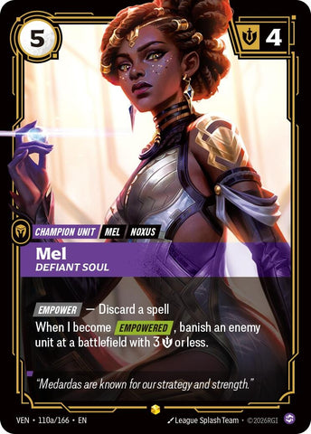 Image for Mel, Defiant Soul (Alternate Art) (110a/166) [Vendetta] (VEN) - Riftbound: League of Legends Trading Card Game