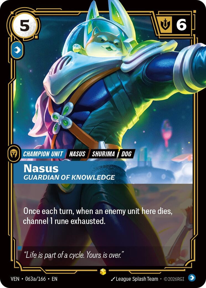 Image for Nasus, Guardian of Knowledge (Alternate Art) (063a/166) [Vendetta] (VEN) - Riftbound: League of Legends Trading Card Game