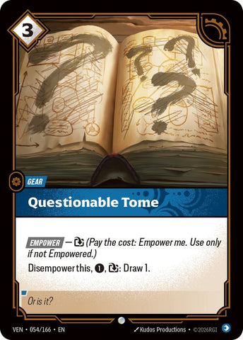 Image for Questionable Tome (054/166) [Vendetta] (VEN) - Riftbound: League of Legends Trading Card Game