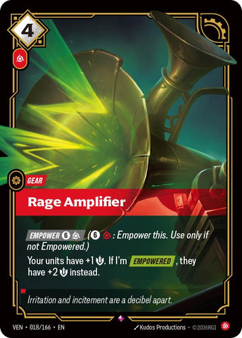 Image for Rage Amplifier (018/166) [Vendetta] (VEN) - Riftbound: League of Legends Trading Card Game