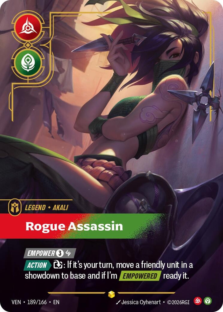 Image for Akali - Rogue Assassin (Overnumbered) (189/166) [Vendetta] (VEN) - Riftbound: League of Legends Trading Card Game