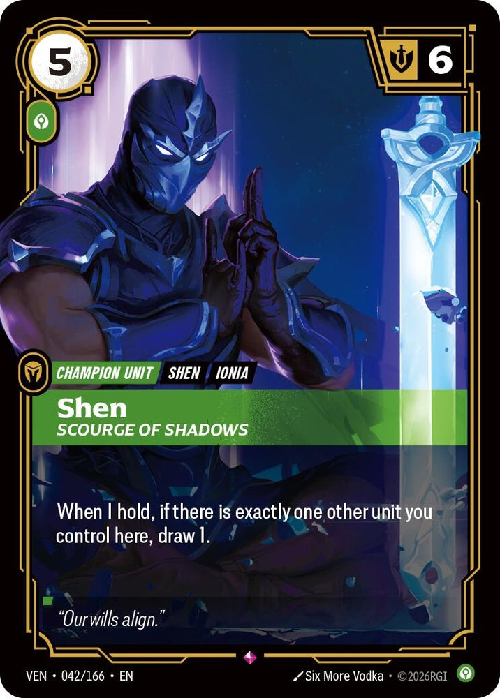 Image for Shen, Scourge of Shadows (042/166) [Vendetta] (VEN) - Riftbound: League of Legends Trading Card Game