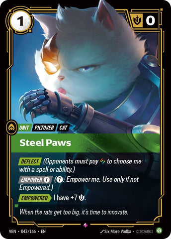 Image for Steel Paws (043/166) [Vendetta] (VEN) - Riftbound: League of Legends Trading Card Game