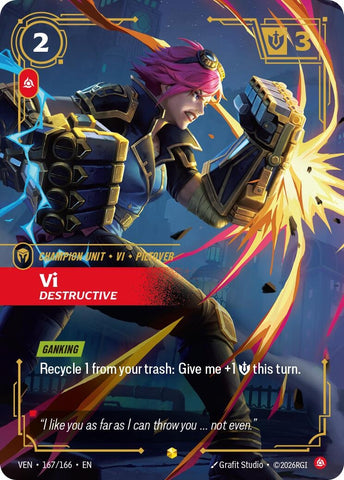 Image for Vi, Destructive (167/166) [Vendetta] (VEN) - Riftbound: League of Legends Trading Card Game