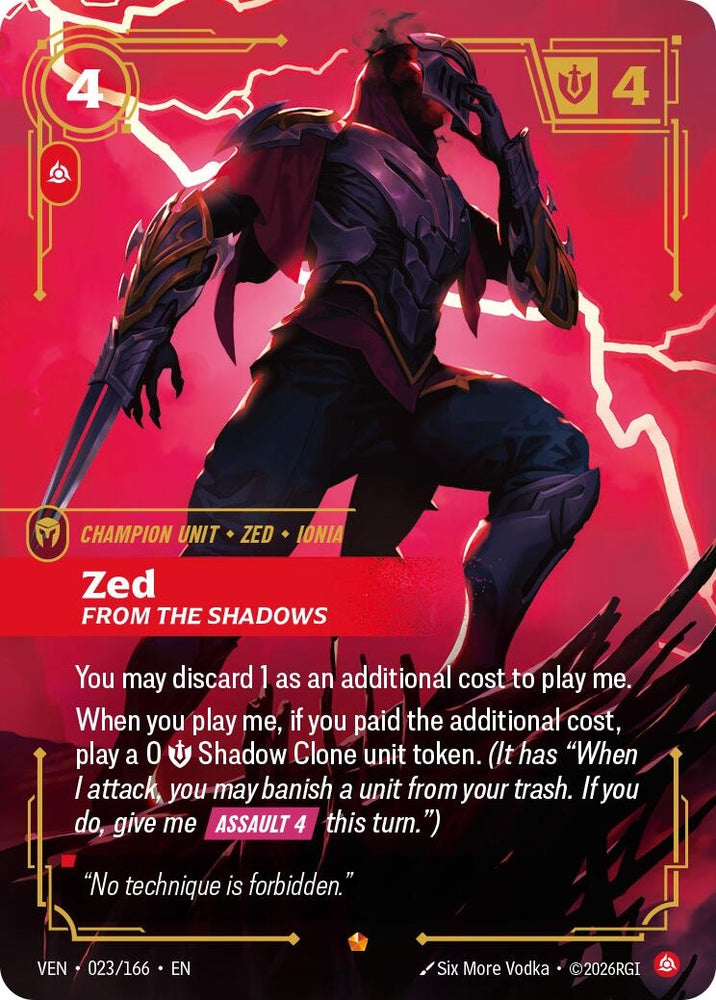 Image for Zed, From the Shadows (023/166) [Vendetta] (VEN) - Riftbound: League of Legends Trading Card Game