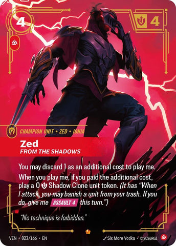 Image for Zed, From the Shadows (023/166) [Vendetta] (VEN) - Riftbound: League of Legends Trading Card Game