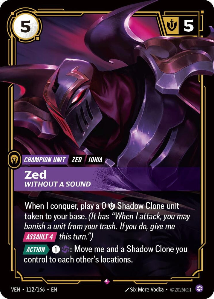 Image for Zed, Without a Sound (112/166) [Vendetta] (VEN) - Riftbound: League of Legends Trading Card Game