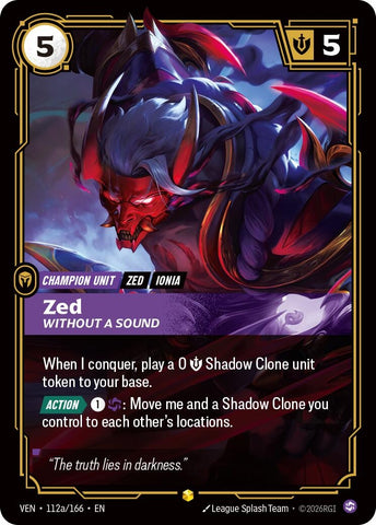 Image for Zed, Without a Sound (Alternate Art) (112a/166) [Vendetta] (VEN) - Riftbound: League of Legends Trading Card Game