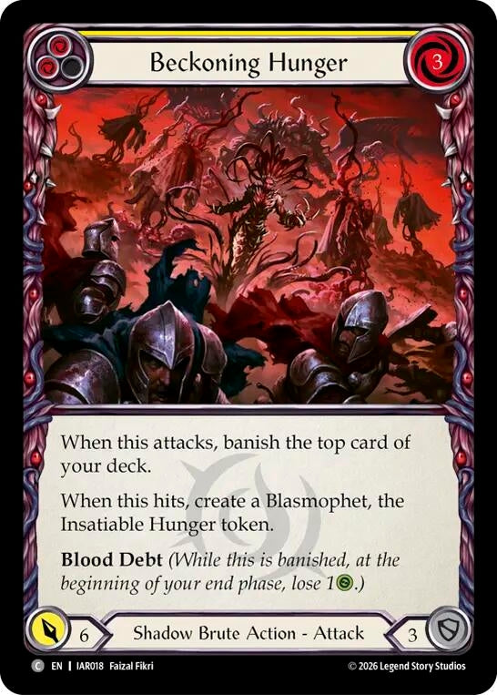 Image for Beckoning Hunger (Yellow) [Usurp the Shadow Throne] (IAR) - Flesh and Blood TCG