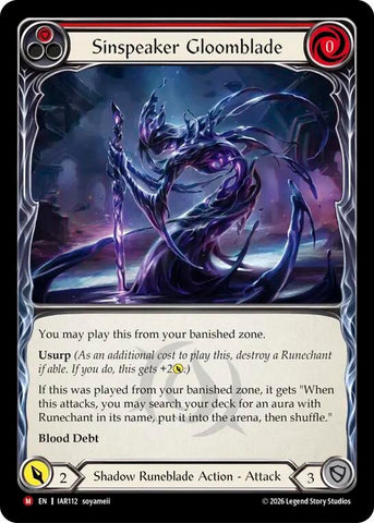 Image for Sinspeaker Gloomblade [Usurp the Shadow Throne] (IAR) - Flesh and Blood TCG