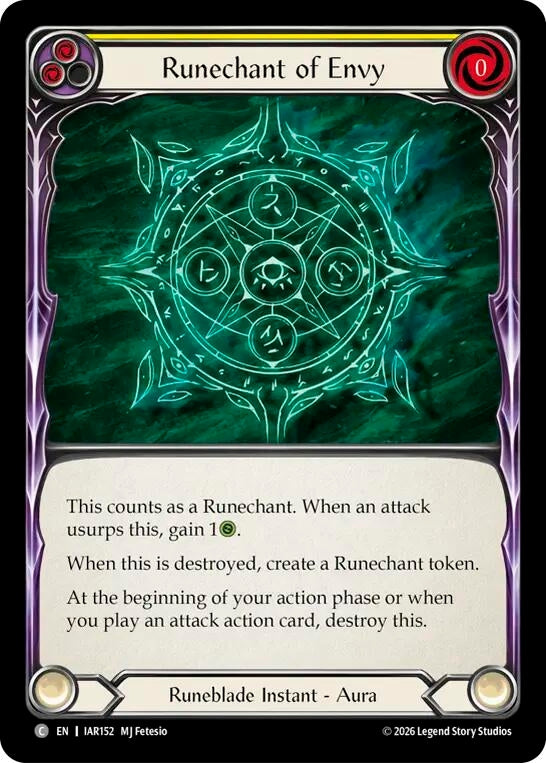 Image for Runechant of Envy [Usurp the Shadow Throne] (IAR) - Flesh and Blood TCG