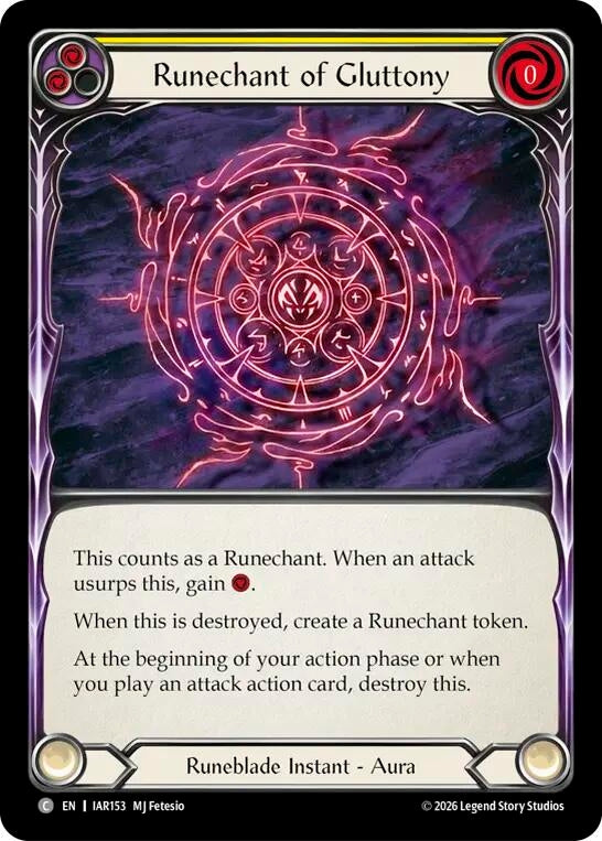 Image for Runechant of Gluttony [Usurp the Shadow Throne] (IAR) - Flesh and Blood TCG