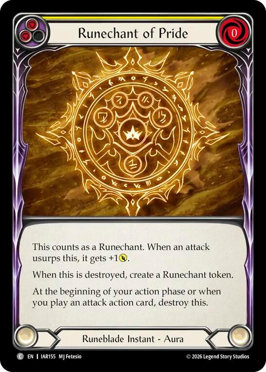 Image for Runechant of Pride [Usurp the Shadow Throne] (IAR) - Flesh and Blood TCG